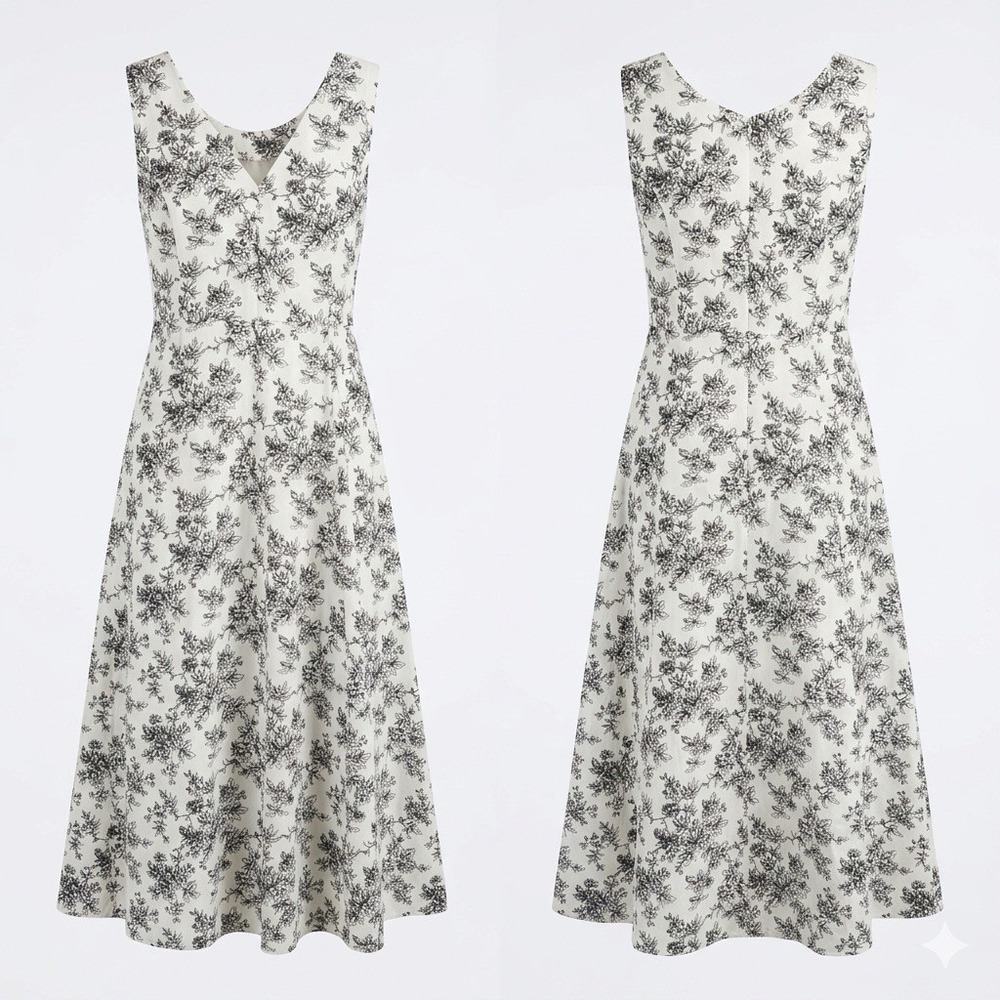 Chadwicks Real Comfort Dress Size‎ 10 Midi Floral Vacay Workwear Brunch Coastal